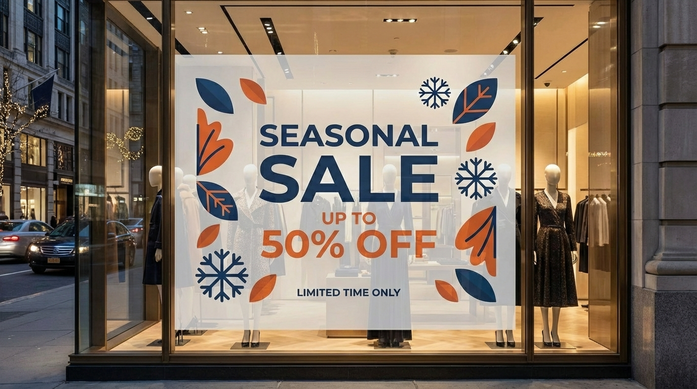 Promotional displayed in realistic store window